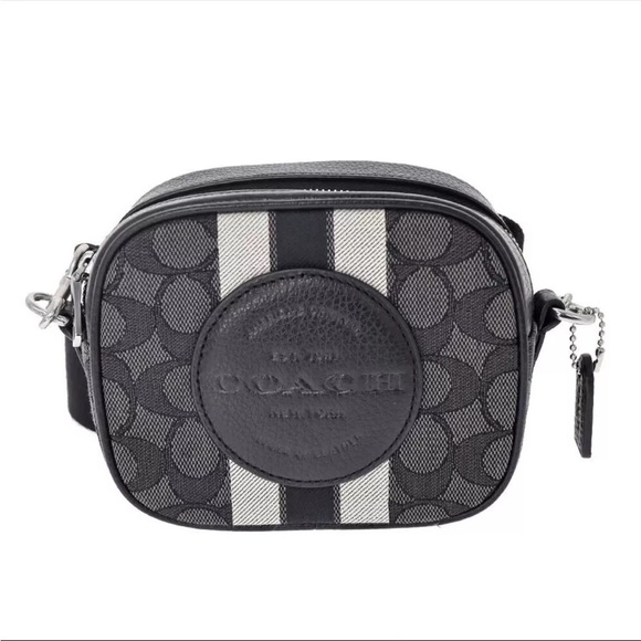 Coach C9120 Demsey Camera Shoulder Bag Canvas x Leather Black Signature - Picture 2 of 12